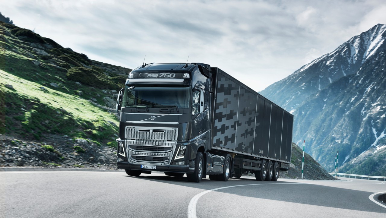 Volvo FH driving uphill